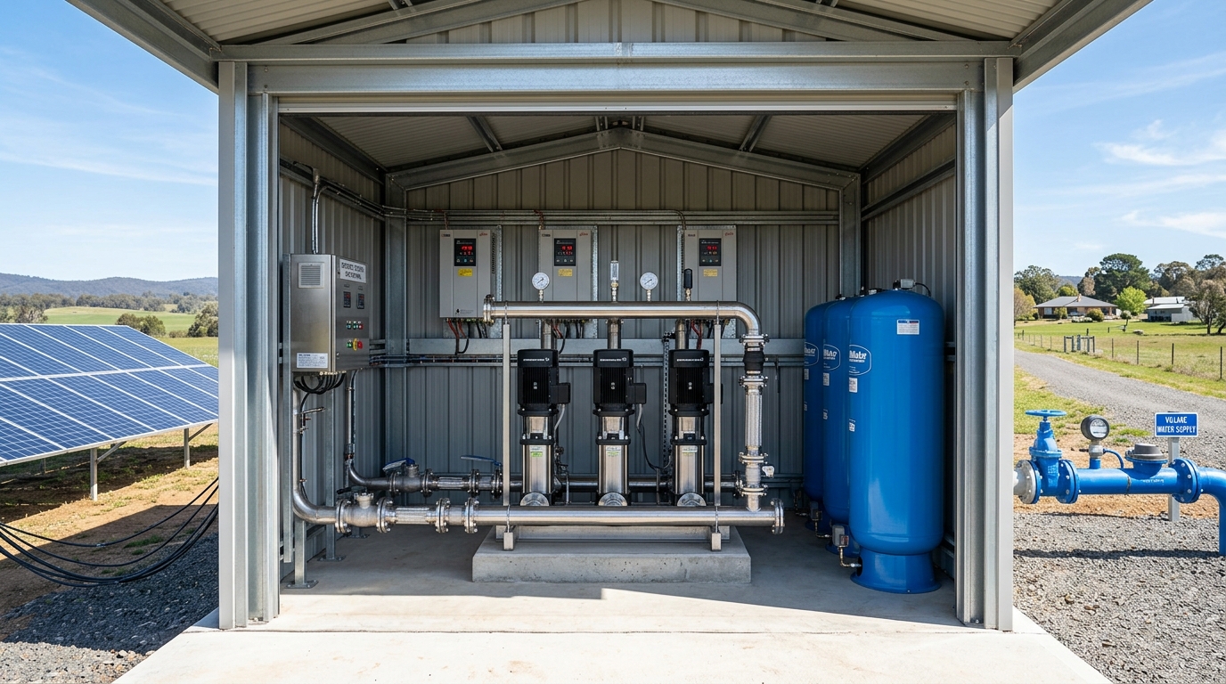 PV550 in Village Central Water Supply: Designing Solar Pump + Constant-Pressure Systems
