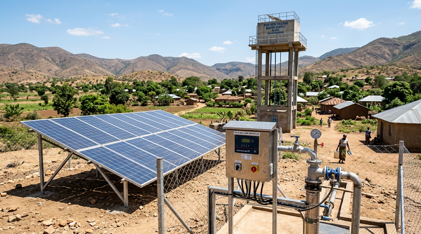 PV550 Solar Pump Inverter in a Village Water Supply Scenario